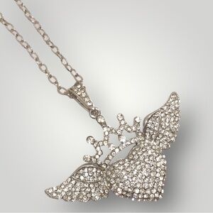 Y2K Heart Crown Crystal Necklace